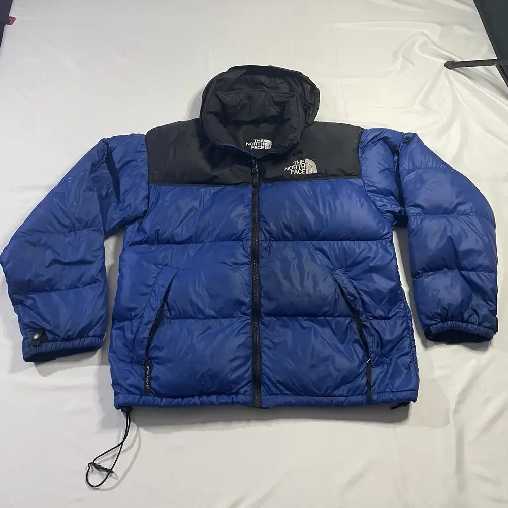 VTG 1998 The North Face Nuptse 700 Down Puffer Jacket‎ Blue Black Men's Large